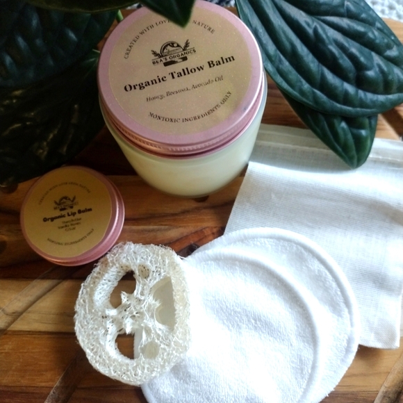 Hand Crafted Other - Gift Set 🎁 Organic Tallow Balm with Honey and Electrolytes 4oz and Lip Balm.